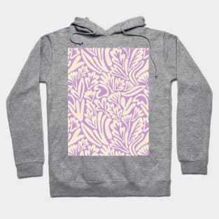 Abstract boho leaf and flower pattern in lavender Hoodie